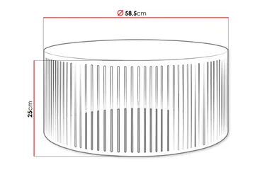 Elenio Rundt Sofabord 59 cm i Metall med Slisset Trommefot - Hvit - Møbler - Bord - Sofabord & salongbord