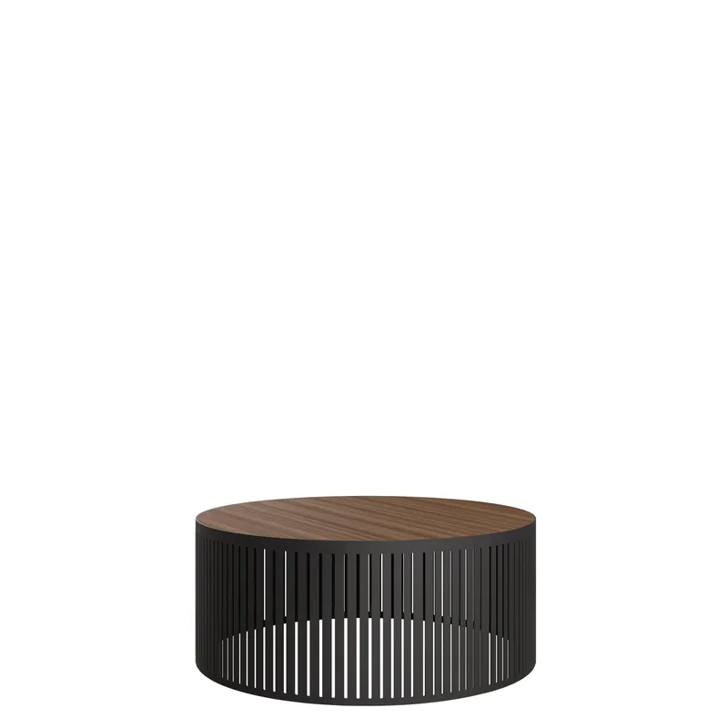 Elenio sofabord 59 cm rundt, Svart|brun