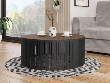 Elenio sofabord 75 cm rundt - Svart|brun - Møbler - Bord - Sofabord & salongbord