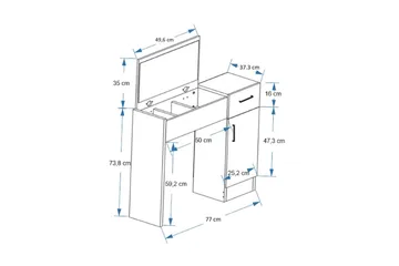 Elgar Sminkebord 77 cm - Brun/Antrasitt - Møbler - Bord - Sminkebord & toalettbord