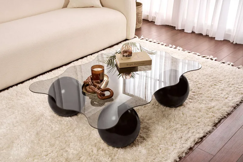 Elinville Sofabord 120 cm, Svart og grå