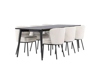 Ellis Spisebord 230x85 cm med 6 Agnes Spisestoler - Møbler - Bord - Spisegruppe