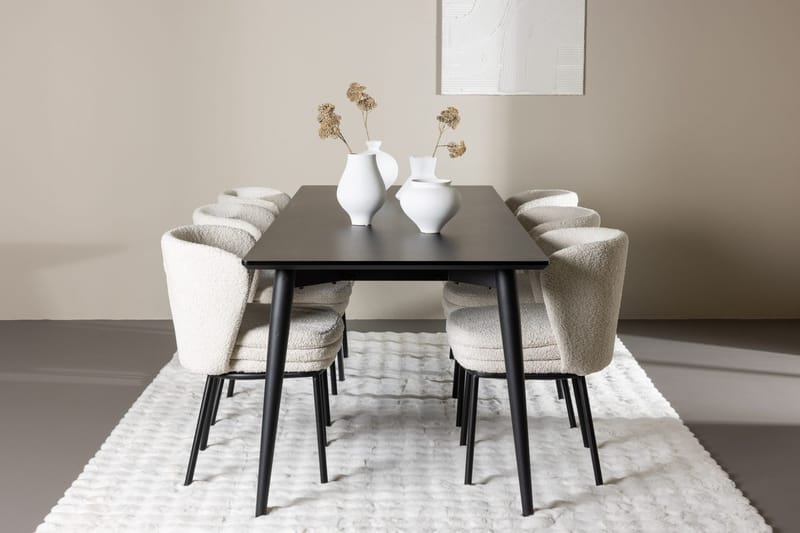 Ellis Spisebord 230x85 cm med 6 Agnes Spisestoler
