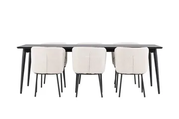 Ellis Spisebord 230x85 cm med 6 Agnes Spisestoler - Møbler - Bord - Spisegruppe