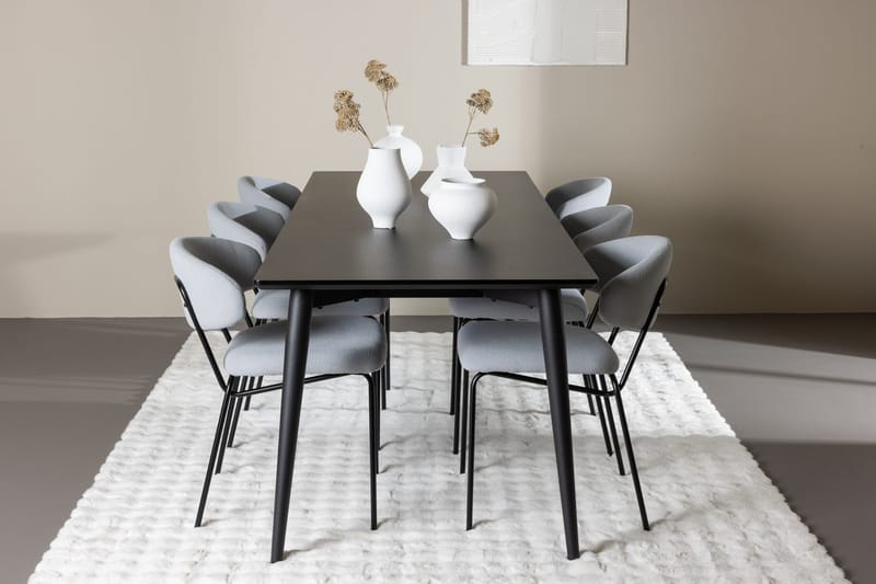 Ellis spisebord 230x85 cm med 6 Chico spisestoler