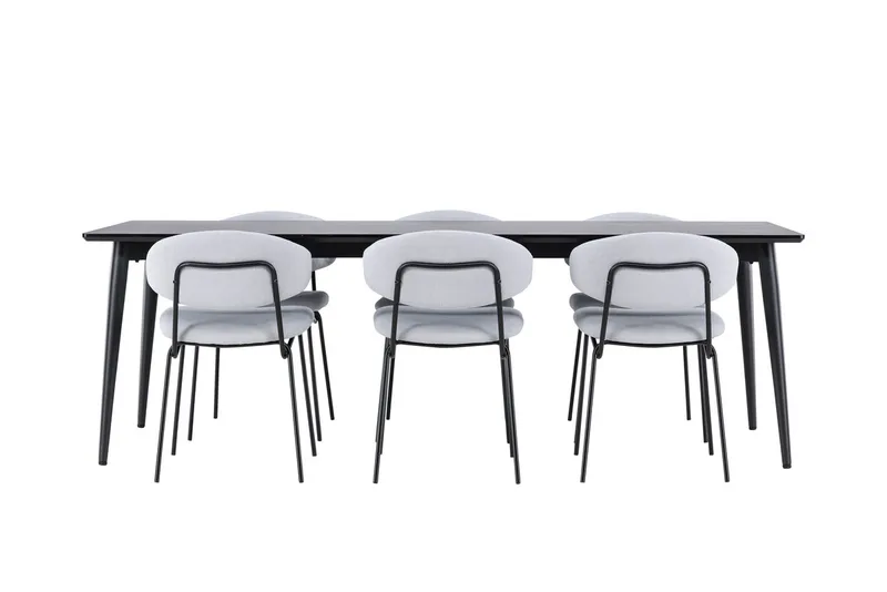 Ellis spisebord 230x85 cm med 6 Chico spisestoler - Møbler - Bord - Spisegruppe