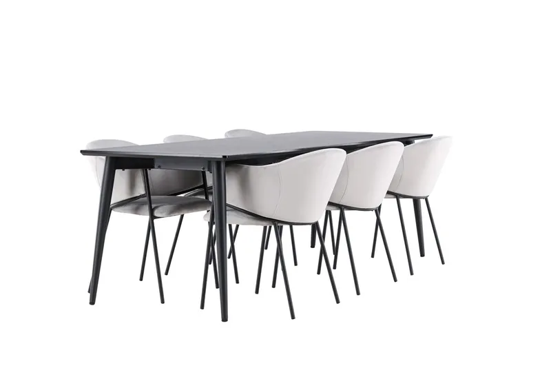 Ellis spisebord 230x85 cm med 6 Evelina armstoler - Møbler - Bord - Spisegruppe