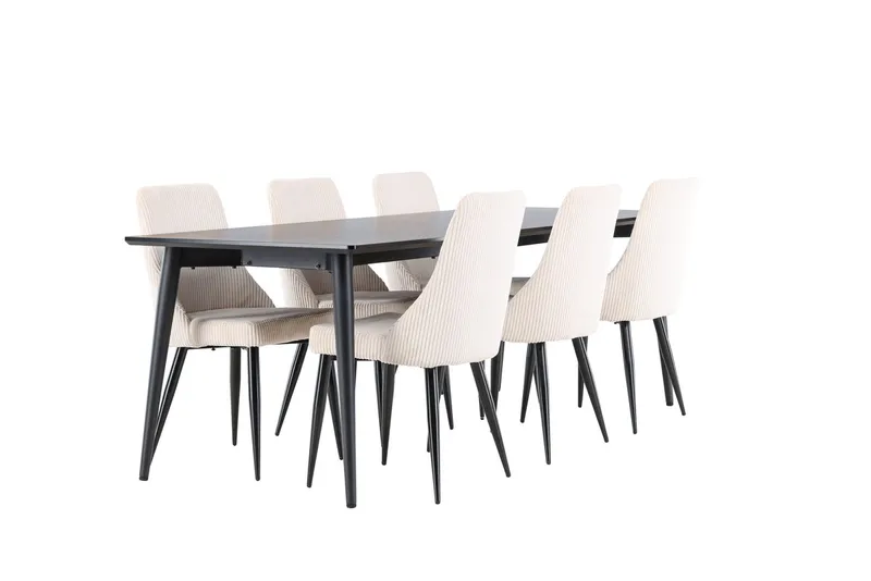 Ellis spisebord 230x85 cm med 6 Leone spisestoler - Møbler - Bord - Spisegruppe