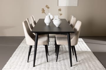 Ellis spisebord 230x85 cm med 6 Leone spisestoler - Møbler - Bord - Spisegruppe