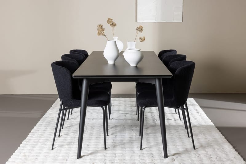 Ellis spisebord 230x85 cm med 6 Modesto spisestoler