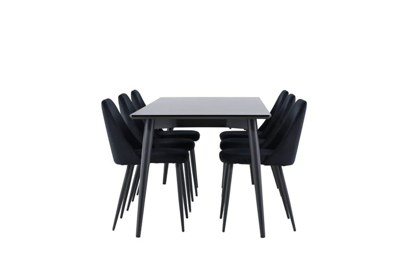 Ellis spisebord 230x85 cm med 6 Night spisestoler - Møbler - Bord - Spisegruppe