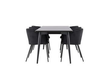 Ellis Spisegruppe 230 cm Rektangulær med 6 Berit stoler - Sort/Sort - Møbler - Bord - Spisegruppe