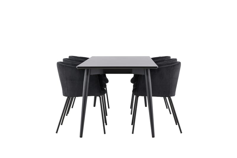 Ellis Spisegruppe 230 cm Rektangulær med 6 Berit stoler - Sort/Sort - Møbler - Bord - Spisegruppe