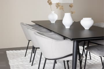 Ellis Spisegruppe 230 cm Rektangulær med 6 Evelina stoler - Sort/Grå - Møbler - Bord - Spisegruppe