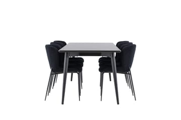 Ellis Spisegruppe 230 cm Rektangulær med 6 Modesto stoler - Sort/Sort - Møbler - Bord - Spisegruppe