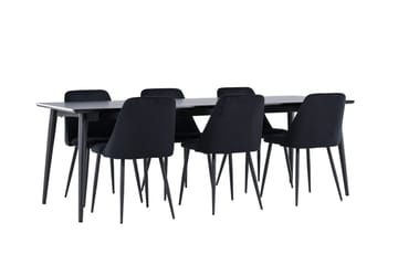 Ellis Spisegruppe 230 cm Rektangulær med 6 Night stoler - Sort/Sort - Møbler - Bord - Spisegruppe