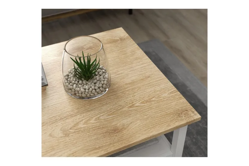 Elvano Stuebord 100 cm - Natur/Hvit - Møbler - Bord - Sofabord & salongbord