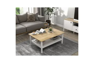 Elvano Stuebord 100 cm - Natur/Hvit - Møbler - Bord - Sofabord & salongbord