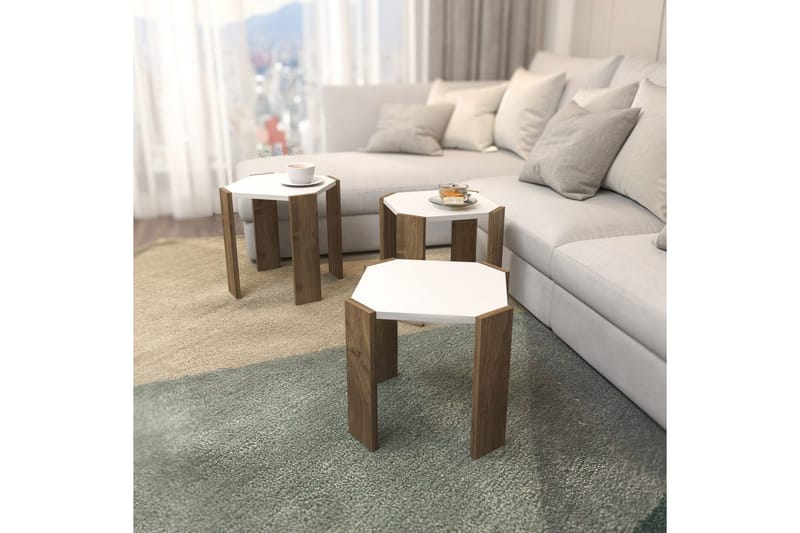 Elvaran Sofabord 44,5 cm - Brun/Hvit - Møbler - Bord - Sofabord & salongbord