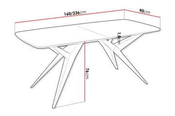 Elvora Matbord 160 cm Rektangulær - Brun/Svart - Møbler - Bord - Spisebord & kjøkkenbord