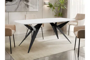 Elvora Matbord 160 cm Rektangulær - Hvit - Møbler - Bord - Spisebord & kjøkkenbord