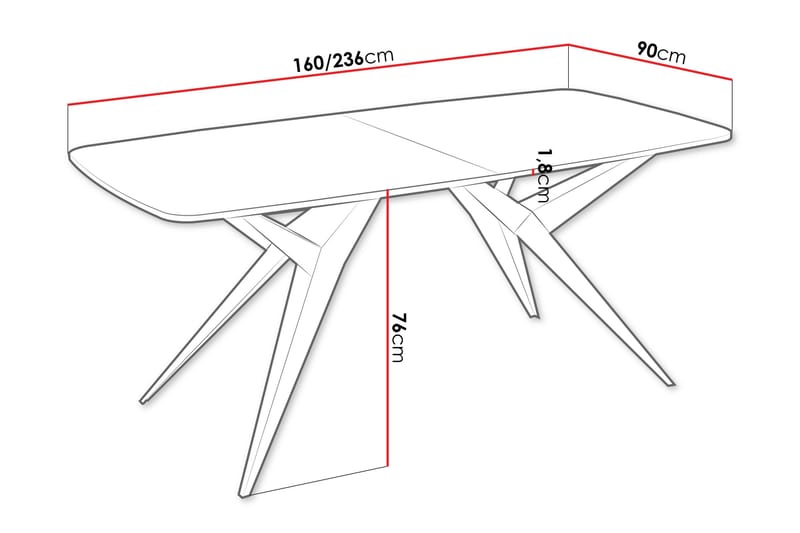 Elvora Matbord 160 cm Rektangulær - Hvit - Møbler - Bord - Spisebord & kjøkkenbord
