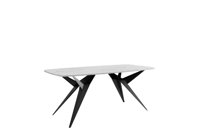 Elvora Matbord 160 cm Rektangulær, Hvit/Svart