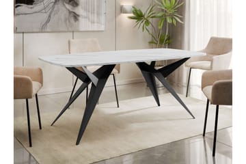 Elvora Matbord 160 cm Rektangulær - Hvit/Svart - Møbler - Bord - Spisebord & kjøkkenbord