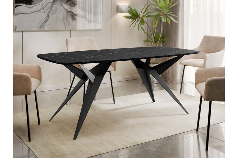 Elvora Matbord 160 cm Rektangulær - Svart - Møbler - Bord - Spisebord & kjøkkenbord