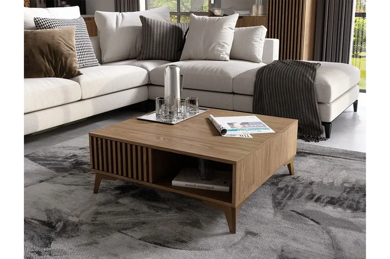 Entsian Sofabord 80 cm - Brun - Møbler - Bord - Sofabord & salongbord