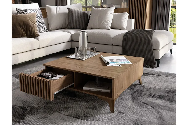 Entsian Sofabord 80 cm - Brun - Møbler - Bord - Sofabord & salongbord