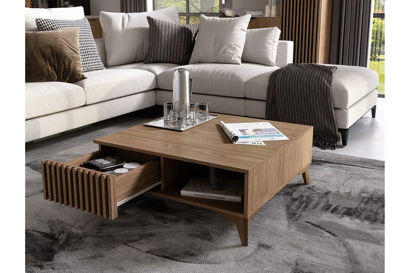 Entsian Sofabord 80 cm - Brun - Møbler - Bord - Sofabord & salongbord