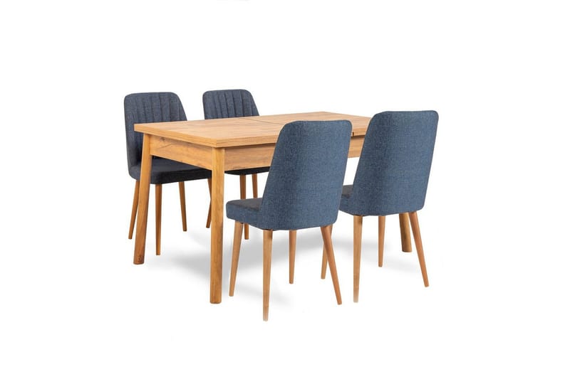 Ergene Spisegruppe 120 cm Rektangulær, Natur/Blå