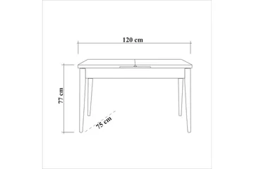 Ergene Spisegruppe 120 cm Rektangulær - Natur/Blå - Møbler - Bord - Spisegruppe