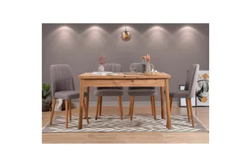 Ergene Spisegruppe 120 cm Rektangulær - Natur/Grå - Møbler - Bord - Spisegruppe