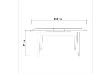 Ergene Spisegruppe 120 cm Rektangulær - Natur/Grå - Møbler - Bord - Spisegruppe