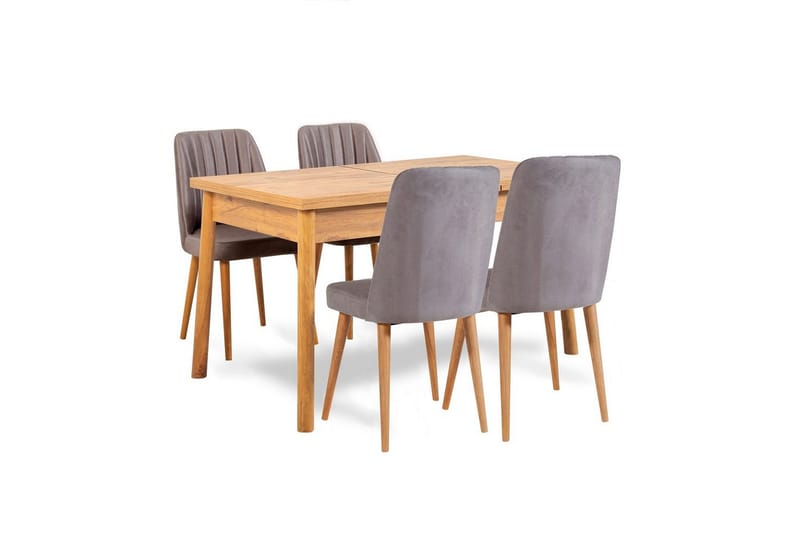 Ergene Spisegruppe 120 cm Rektangulær, Natur/Grå