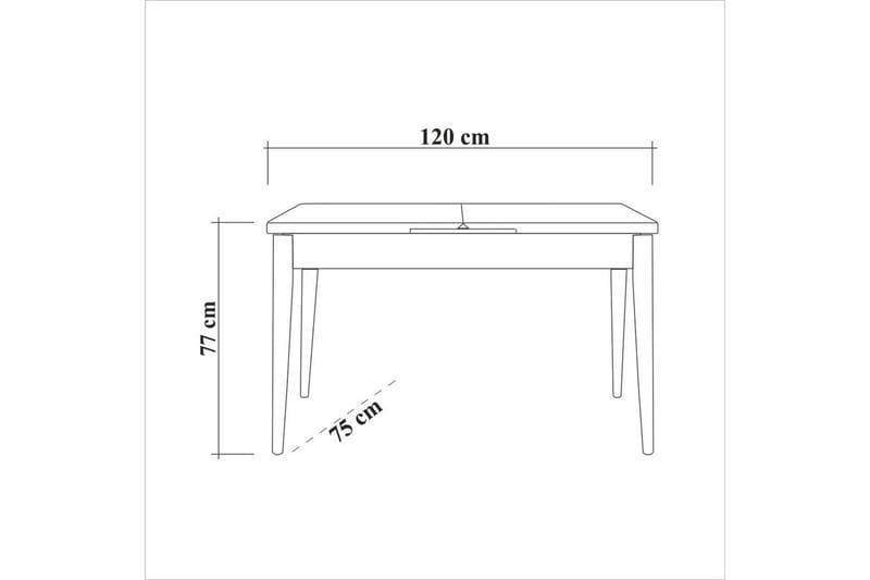Ergene Spisegruppe 120 cm Rektangulær - Natur/Marineblå - Møbler - Bord - Spisegruppe