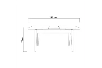 Ergene Spisegruppe 120 cm Rektangulær - Natur/Marineblå - Møbler - Bord - Spisegruppe