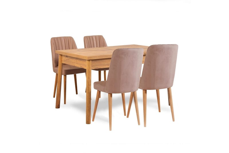 Ergene Spisegruppe 120 cm Rektangulær - Natur/Stein - Møbler - Bord - Spisegruppe