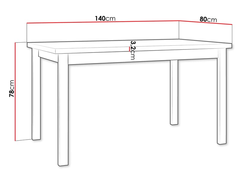 Ericka Spisebord 140 cm Rektangulær - Svart/Brun - Møbler - Bord - Spisebord & kjøkkenbord