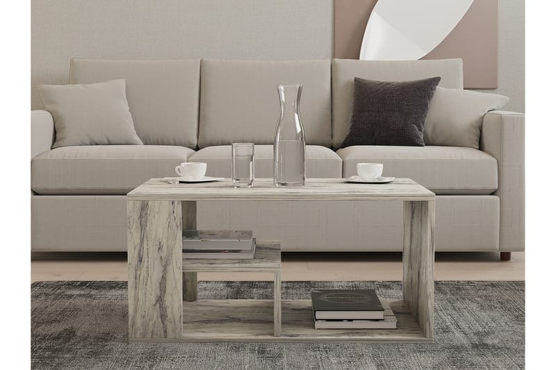 Eros Sofabord 80 cm - Hvit Marmor - Møbler - Bord - Marmorbord