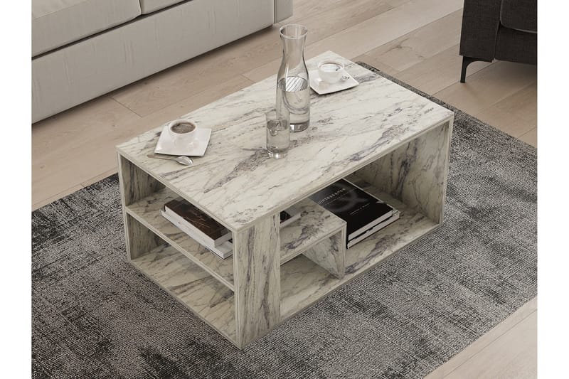 Eros Sofabord 80 cm - Hvit Marmor - Møbler - Bord - Marmorbord