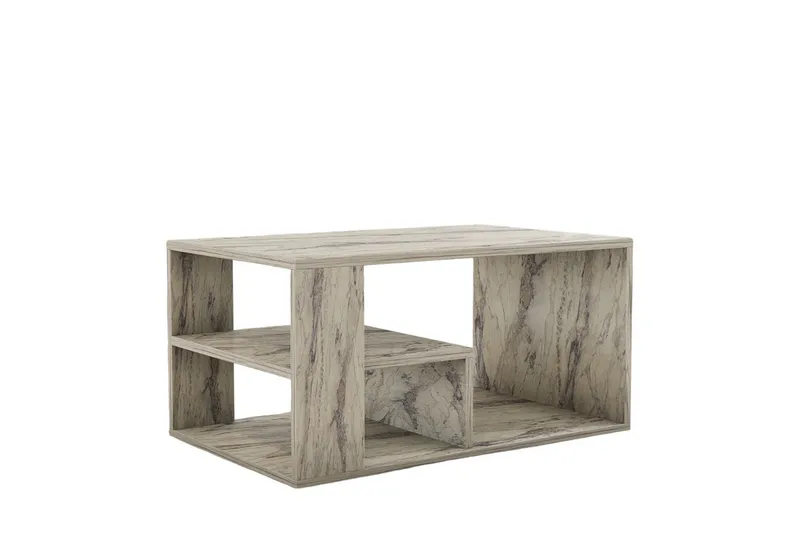 Eros Sofabord 80 cm, Hvit Marmor