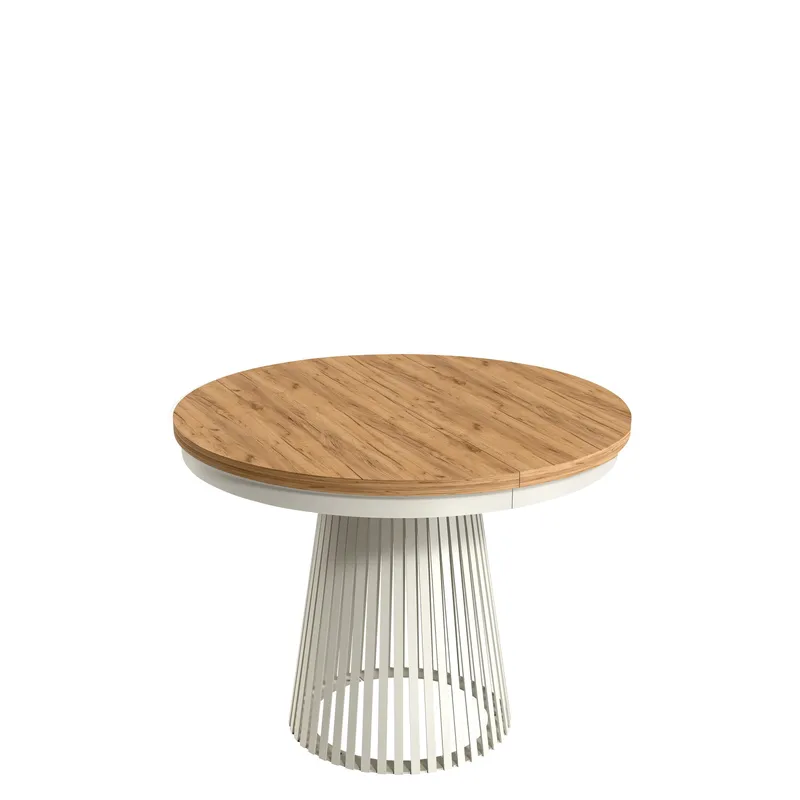 Erylan Spisebord rundt uttrekkbart 100-180 cm, beige, brun