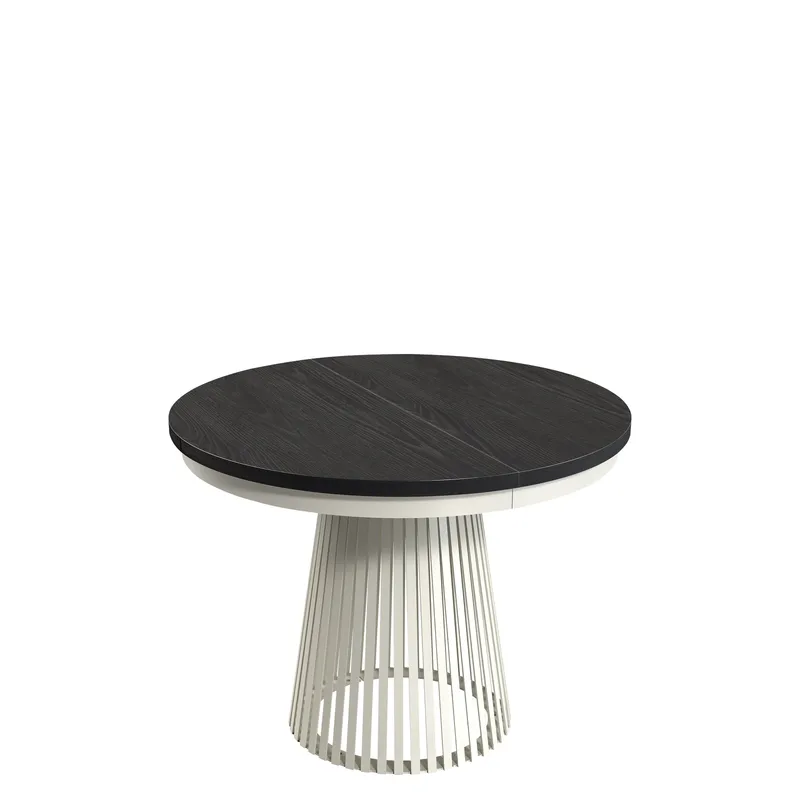 Erylan Spisebord rundt uttrekkbart 100-180 cm, beige, svart