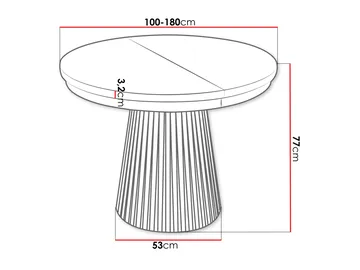 Erylan Spisebord rundt uttrekkbart 100-180 cm - hvit, natur - Møbler - Bord - Spisebord & kjøkkenbord