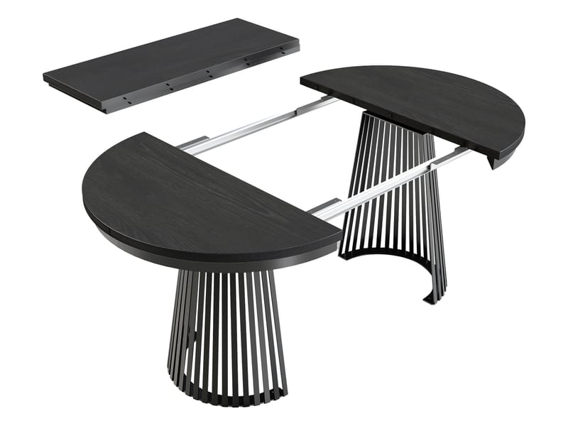 Erylan Spisebord rundt uttrekkbart 100-180 cm - hvit, svart - Møbler - Bord - Spisebord & kjøkkenbord