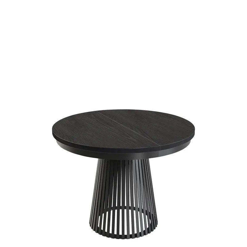 Erylan Spisebord rundt uttrekkbart 100-180 cm, svart