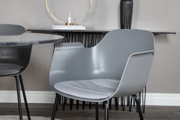 Estelle Matgruppe 106 cm Rund med 4 Comfort stoler - Sort/Guld - Møbler - Bord - Spisegruppe